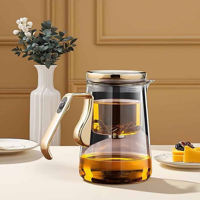 25.4oz Magnetic Glass Teapot Set with 60.9oz Cast Iron Tea Kettle for Stovetop, Small Enchanted Brewing Tea Pot, Witchcraft Magic Borosilicate Tea Set with Strainer for Loose Leaf