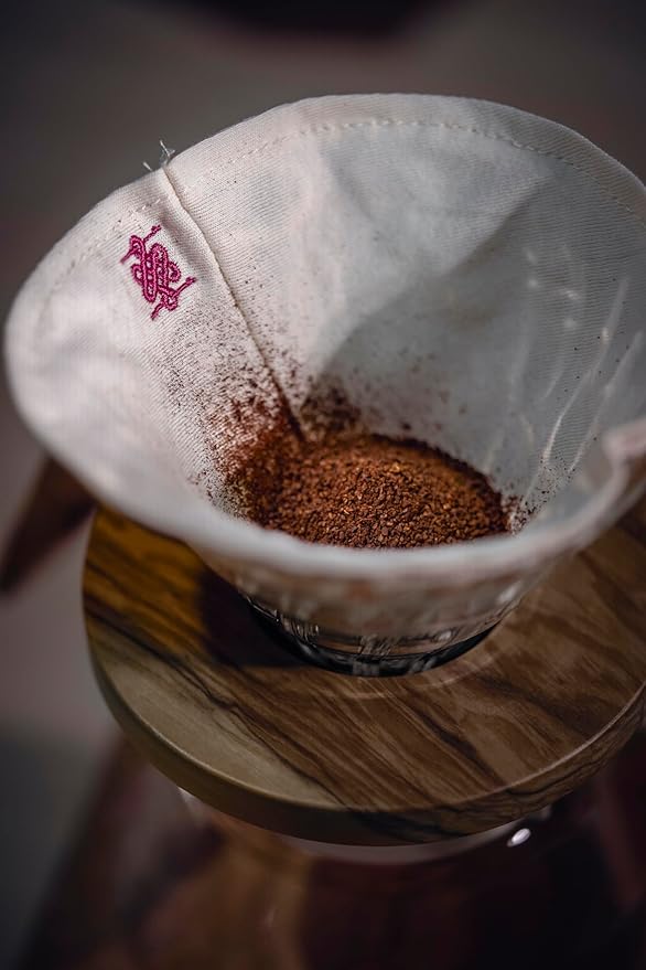 (3-PACK) ATHIA coffee filter for Chemex, Hario V60, 100% cotton Reusable Cone Shape Cloth Filter, 3-pack for 1-4 Cup Pour-over Drippers, Eco-friendly Alternative to Paper Filters