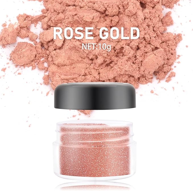 Edible Glitter - 10g Luster Dust Edible Food Grade Coloring Glitter for Cake Decorating, Baking, Drinks - Shimmer Dust Powder, Metallic Color Dusting Powder for Icing,Fondant,Candy, Cookie (Rose Gold)