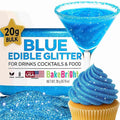 Blue Edible Glitter for Drinks Bulk Edible Glitter for Cakes Drink Brew Glitter, Blue Edible Glitter Cake Decorations Edible Blue Glitter Edible Glitter for Strawberries Cocktail