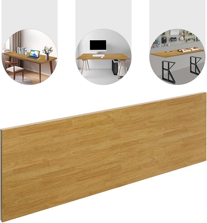 Butcher Block Countertop | 71x24in Wood Board Countertop | DIY Washer Dryer/Island/Kitchen Counter-top | countertop Cutting Board | 1102lbs Load Capacity | Wood Color | NO Base Legs, 1.38in Thick