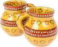 Encantada Handmade Hand-Painted Authentic Mexican Pottery Mugs (2-pack, Gold)