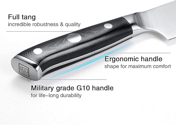 PAUDIN Chef Knife 8 Inch, Professional Kitchen Knife, 7Cr17MoV German Stainless Steel Forged Chefs Knives with Ergonomic G10 Handle, Classic Chef's Knives Meat Knife with Gift Box