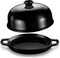 Kook Bread Oven, Sourdough Pan with Lid and Handles, Enameled Cast Iron Pan and Ceramic Lid, For Baking, Cooking, Roasting, Black