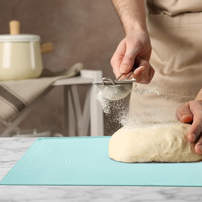 uxcell Silicone Pastry Mat, 31.5" x 23.6" Silicone Baking Mat with Measurements, Non-Stick Dough Rolling Mat for Making Pastry Cookies Bread Pizza Purple