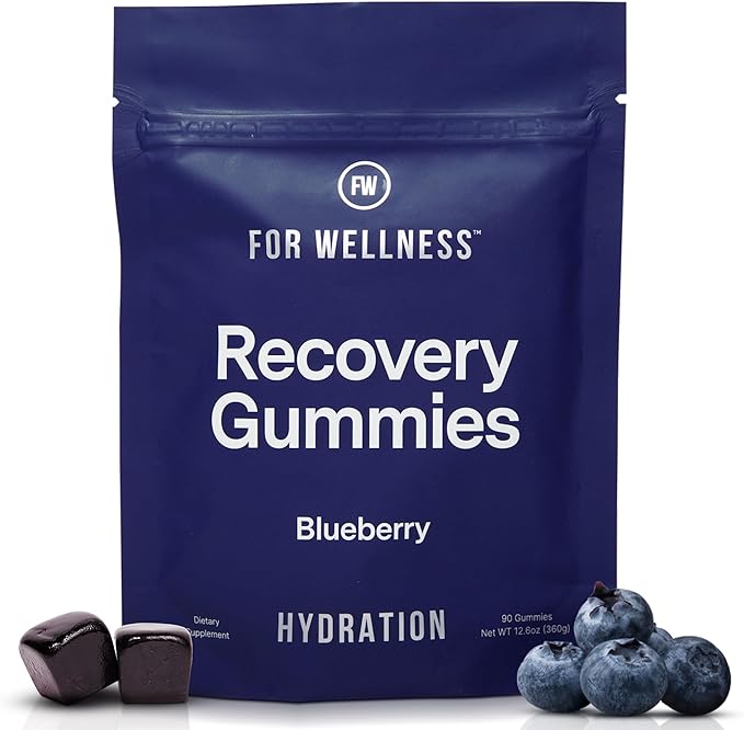 Electrolyte Recovery Gummies - Blueberry Flavor Hydration Gummies with VitaBlue - Blueberries & Electrolytes - Exercise Recovery, Energy Boost, Replenishment & Antioxidants Non-GMO, Vegan, 90ct
