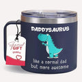 Gossby Gift for Dad - 14oz DADDYSAURYS Insulated Coffee Tumbler Mug - Father's Day, Christmas, Birthday Gift for Dad from Daughter, Son, Kid - Travel Cup with Lid and Straw