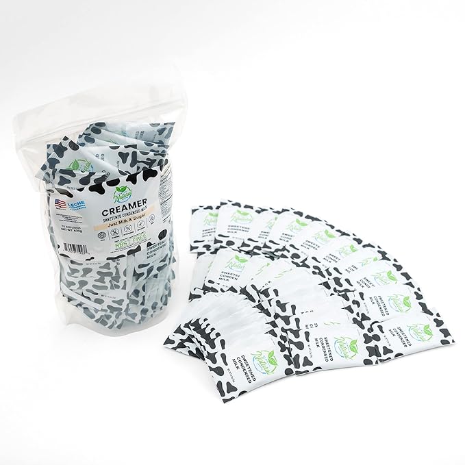 Simply Natural Sweetened Condensed Milk Creamer Single-Serve 9 grams sachet, All Natural Coffee/Tea Creamer (70 sachets bag, Milk flavor)