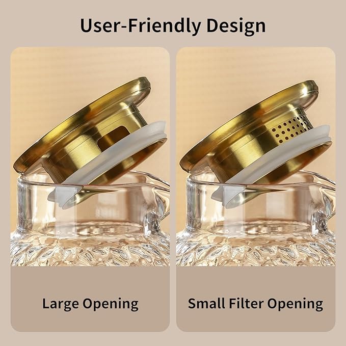 2 PACK Glass Pitcher with Lid,68 oz/2 Liter Fish Scale Design Water Pitcher,Clear Borosilicate Glass Water Carafe for Cold Brew, Coffee, Lemonade, Iced Tea,Heat Resistant Water Glass Jug