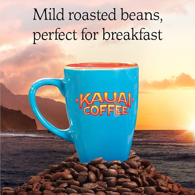 Kauai Coffee Single-Serve Pods, Island Sunrise Mild Roast - Arabica Coffee from Hawaii’s Largest Coffee Grower, Compatible with Keurig K-Cup Brewers - 12 Count (Pack of 6)