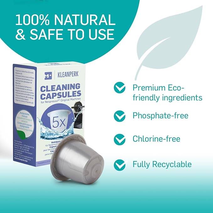 10 Pack Cleaning Pods Compatible with Nespresso Original Machines I Cleaning Kit for Better Tasting Coffee I Coffee Machine Cleaner I Easy and Safe to Use