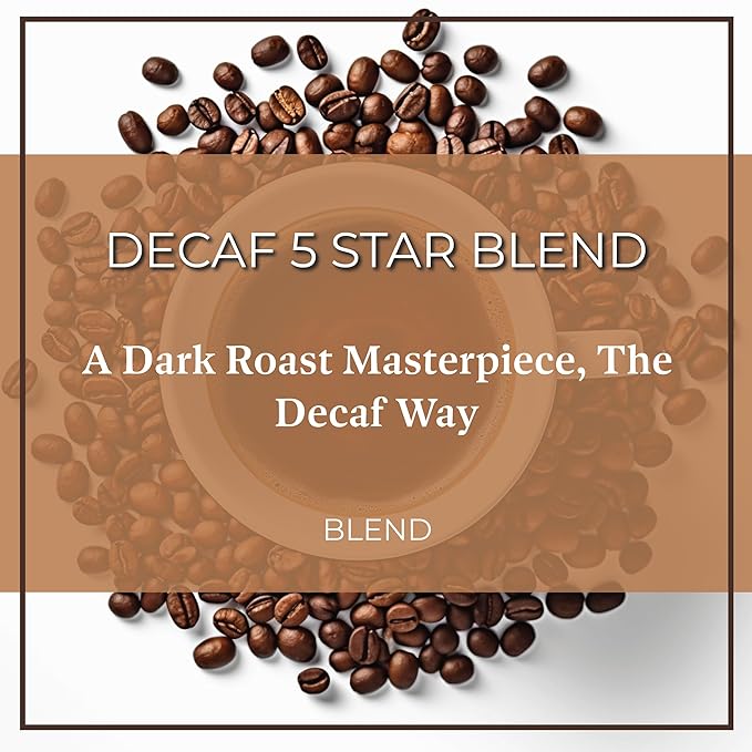 San Diego Coffee 5 Star Blend DECAF, Dark Roast, Whole Bean Coffee, 16-Ounce Bags (Pack of 2) Café en grano tostado descafeinado