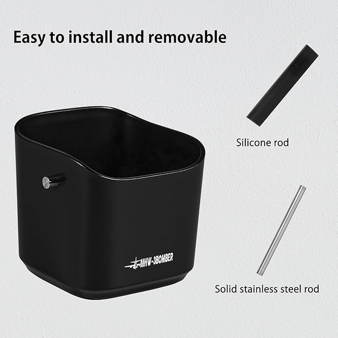 MHW-3BOMBER Espresso Knock Box, 1.2L(15 Cups) Coffee Knock Box with Clean Set and Removable Knock Bar for Espresso Puck, Coffee Ground, Durable Espresso Accessories, CS7091-OS