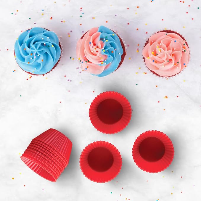 King Arthur Baking Company Non-Stick Silicone Muffin Cups, High-Heat Safe, Regular Size, Set of 12