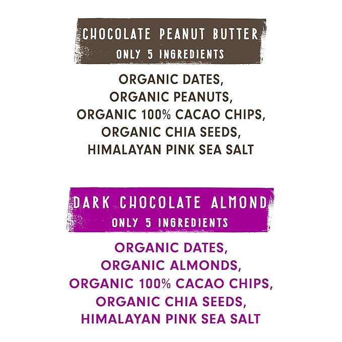 JONESBAR Organic Plant Based Protein Bars | Chocolate Lovers Pack | Fruit & Nut Bar, Kosher, Gluten Free, Breakfast Bars, School Snacks, Vegan Snack & Healthy Snacks for Adults and Kids (Pack of 12)