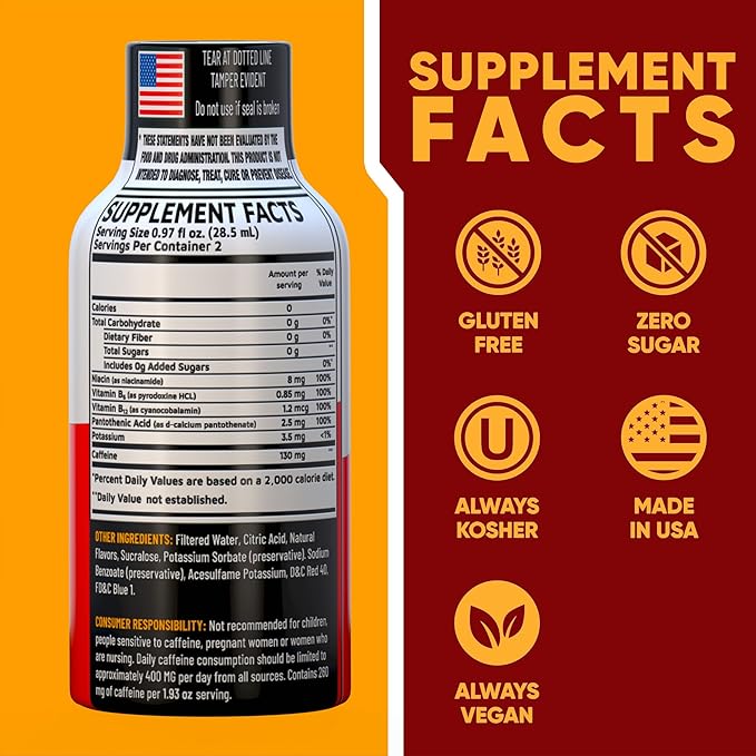 B12 Açaí Pomegranate Extra Strength Energy Shot 12 pk – 260mg Natural Caffeine B12 B6 – Energy & Vitality Support – 2 Servings Sugar Free Zero Calorie Green Tea B-Vitamins Electrolytes Vegan – 1.93 fl oz