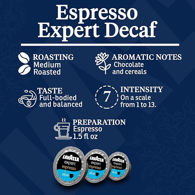 Lavazza Expert Espresso Coffee Pods Variety Pack – 30 Count – Includes Classico, Intenso & Decaf Capsules – Keto-Friendly, Rich & Smooth Italian Blend – Compatible with Lavazza Classy Machines