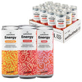 WellWithAll Energy Drink Variety Pack – Fruit Punch, Tropical Mango, and Peach Flavors – Caffeine from Tea – With Vitamin C – Lightly Sparkling Beverage – Fruit & Veggie Juice Blend – 12 Oz (Pack of 12 – 4 Cans of Each Flavor )