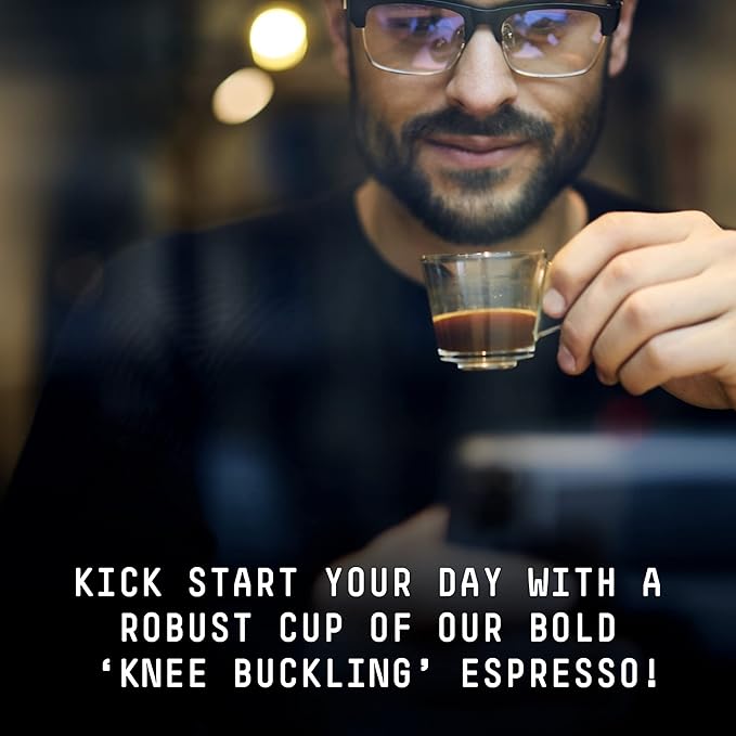 Stone Street Knee Buckling Espresso Coffee, Ground, High Caffeine Blend, Dark Roast, 1 LB