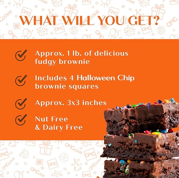 Happy Halloween cookies brownies Gift Basket Chocolate Fudge Brownie Cake Gift For Men Women Package | Nut Free Dairy Free