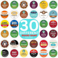 Brand Name Variety Pack Coffee Pods K Cup Sampler — Flavored, Dark, Medium & light Roast. All the Top Brands Including Starbucks, Donut Shop, Dunkin, McCafe, Green Mountain, Kirkland, Tullys, Gevalia, Maxwell, Cinnabon and Many More—for Keurig Brewers—...