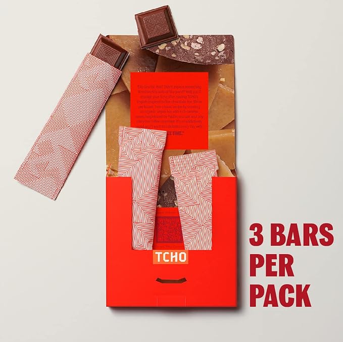 TCHO Toffee Time 53% Oat Milk Chocolate Bars (3 pack) | Plant Based, Organic & Fair Trade, | Non GMO, Non-Dairy, Vegan, Soy Free (2.5oz each)