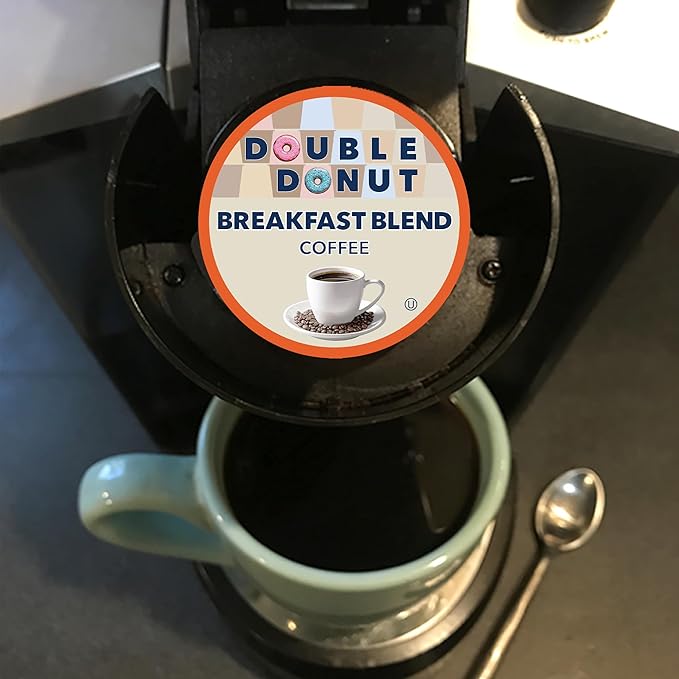 Double Donut Coffee Breakfast Blend Fresh Medium Roast Coffee SingleServe Pods for Keurig K Cup Brewer Machines 20 Capsules per Box (Pack of 2)