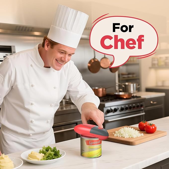 One Touch Electric Can Opener Open Almost Can with Smooth Edge, Electric Can Openers for Kitchen Food-Safe Magnetic Catches Cover, Electric Can Opener for Seniors, Arthritis and Chef