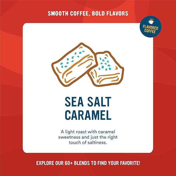 Cameron's Coffee Roasted Ground Coffee Bag, Flavored, Sea Salt Caramel, 32 Ounce