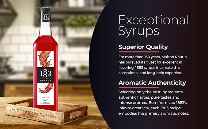 1883 Spritz Syrup for Drinks – Made in France, Premium Cocktail Mixer, 1 Liter Glass Bottle