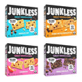 JUNKLESS Chewy Granola Bar 4‑Flavor Variety Pack (24 Bars)–Non‑GMO, Gluten‑Free, Less Sugar Snack Bars— Chocolate Chip, Double Chocolate, Peanut Butter Chocolate Chip & Real Strawberry, 4 Boxes
