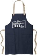 TEEAMORE Custom Embroidered Kitchen Apron Add Your Name Logo Design Cooking Baking Kitchen Chef Apron Gifts