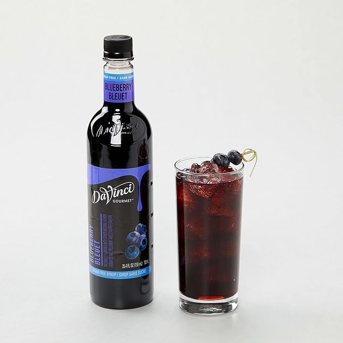DaVinci Gourmet Sugar-Free Blueberry Syrup, 25.4 Fluid Ounces (Pack of 4)
