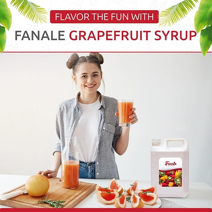 Fanale Premium Flavoring Concentrated Syrup for Bubble Tea 11 lb | Grapefruit Flavor Syrup | for Boba Tea, Smoothies, Slushes, Desserts | 11lb | SRP200