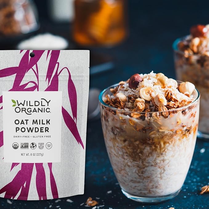 Wildly Organic Oat Milk Powder, 16 Oz, 1 lb Bag - Organic, Dairy-Free, Lactose-Free, Vegan, Gluten-Free, Plant-Bassed, Resealable Package - Excellent for Smoothies, Cereal, & Creamers
