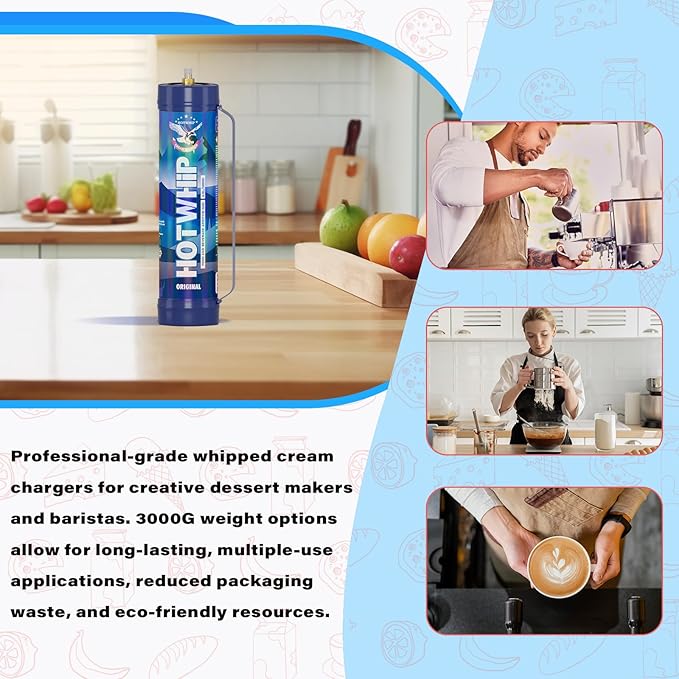 Whipped Cream Charger 4x3000g 4.5L Cream Cylinder