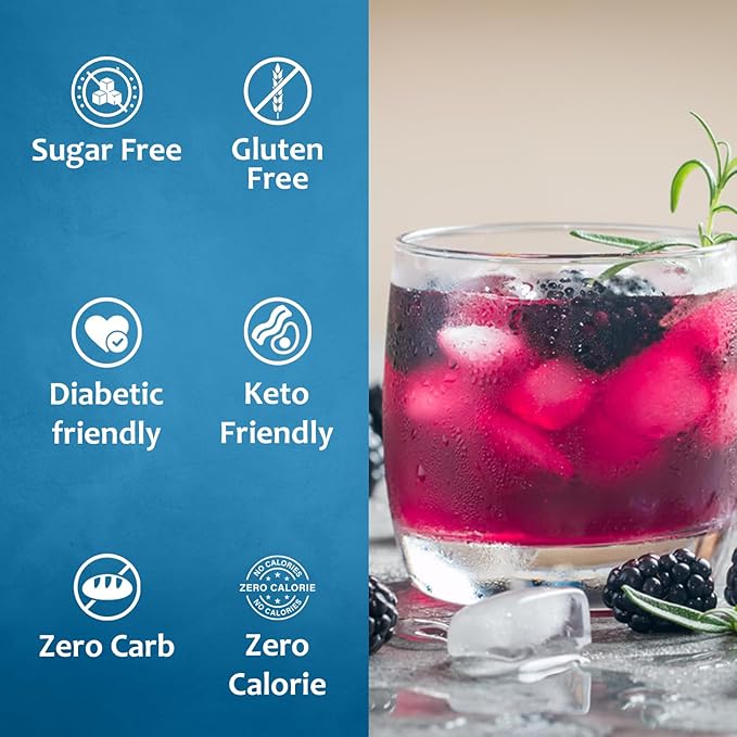 Syruvia Sugar-Free Blackberry Syrup, Flavored Syrup for Drinks, Cocktails, Lemonades, Iced Teas, and Desserts – 25.4 fl oz