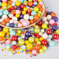 Twisweet Rainbow Pearl Sprinkles for Cake Decorating, Edible Sugar Pearls for Baking, Mix Size, Cake Topper Cupcake Cookie Ice Cream Dessert Decorations, Easter Birthday Summer Party Supplies (130g/4.58oz)