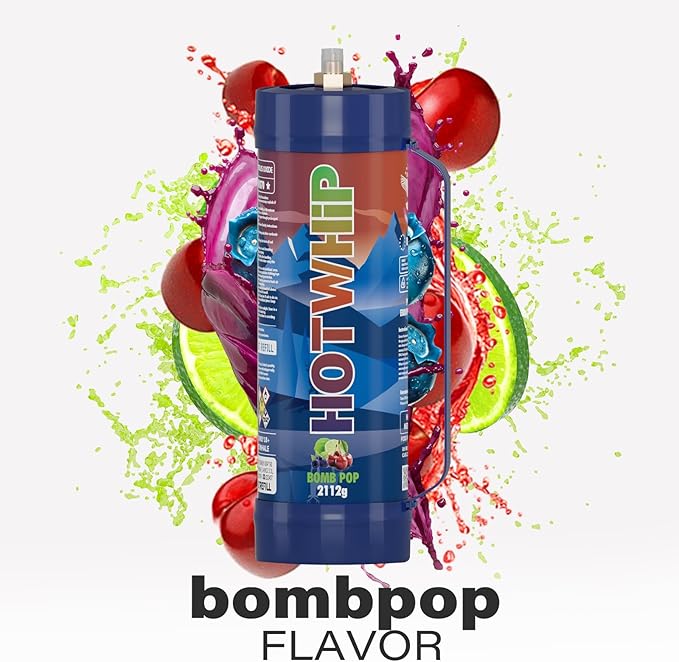 Cream Charger 3.3L Tank,2112g Whipped Cream Charger Bombpop Flavor Food Grade 99.99% Purity Premium Cream Cylinder Leak Proof Dispenser-1Tank