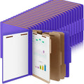 48 Pcs Classification Folders Letter Size, Back to School Supply for Teacher, Student, 3 Dividers Pressboard File Folder Bulk with 2 Fasteners, 3.5 Inch Expanding File Organizer (Purple)
