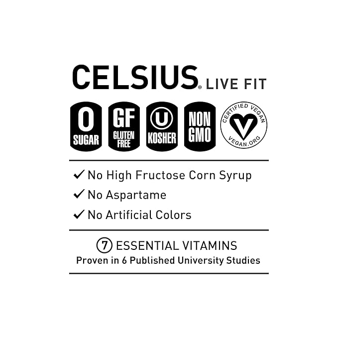CELSIUS Fizz Free Pink Lemonade, Sugar Free Energy Drink, 12 Fl Oz (Pack of 12)