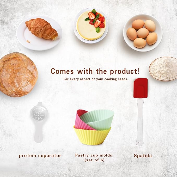 DOBBOR Electric Stand mixer, 9.5QT 660W 7 Speeds Tilt-Head Dough Mixers, Bread Mixer with Dough Hook, Whisk, Beater, Splash Guard for Baking Bread, Cake, Cookie, Pizza, Muffin, Salad and More - Red
