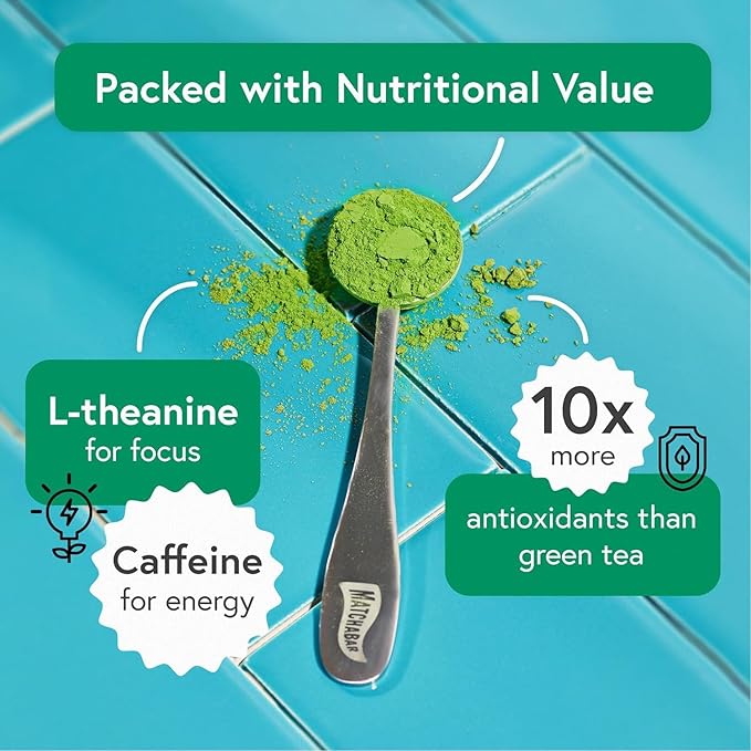 MATCHABAR Matcha Powder Tin (30g) - Ceremonial Grade Authentic Japanese Matcha Green Tea Powder - Matcha Green Tea Harvested in Japan - Matcha Tea Latte - Zero Sugar, Vegan & 0 Calories
