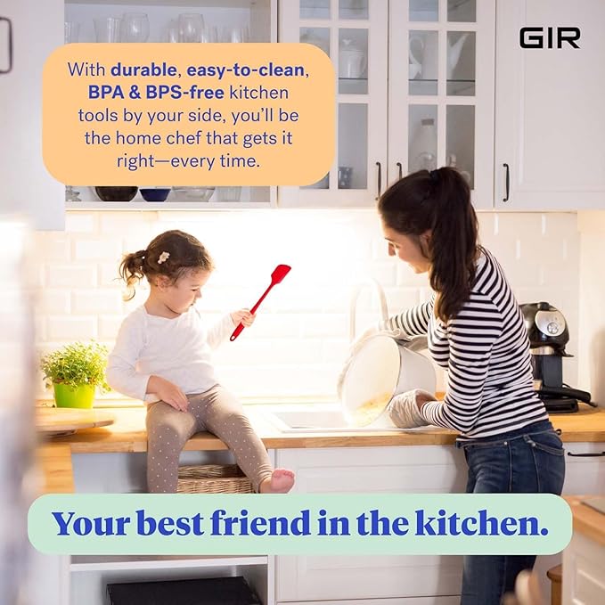GIR: Get It Right 5-Piece Cooking Utensils Set - Red Silicone Kitchen Utensils - Heat-Resistant & Nonstick Tools - Spatula Set with Spoon, Ladle, Turner & Spoonula