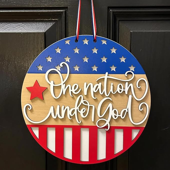 Patriotic Welcome Stencils 4th of July Stencil Independence Day Stencils for Painting on Wood Door Hanger Porch Sign Decor