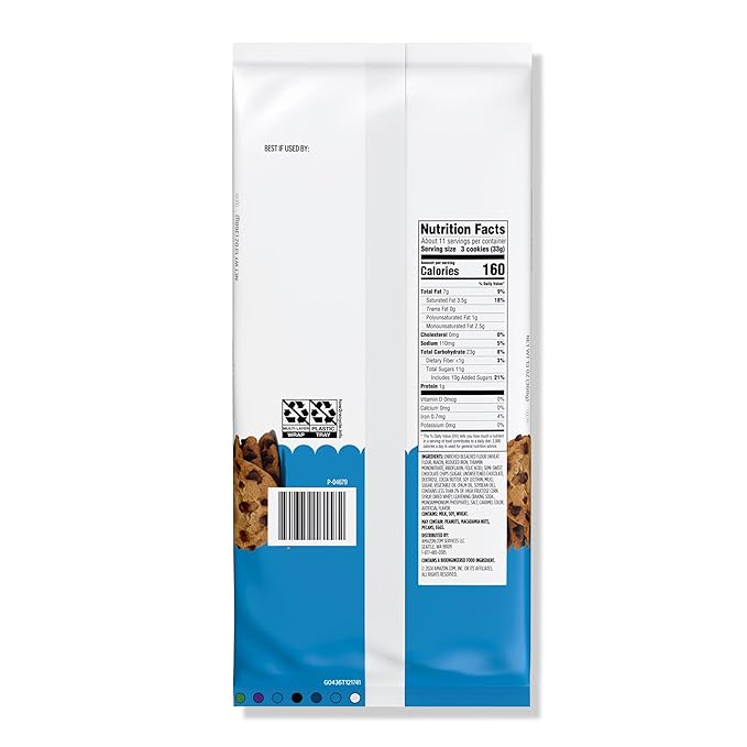 Amazon Grocery, Chocolate Chip Cookies, 13 Oz, Pack of 2 (Previously Happy Belly, Packaging May Vary)