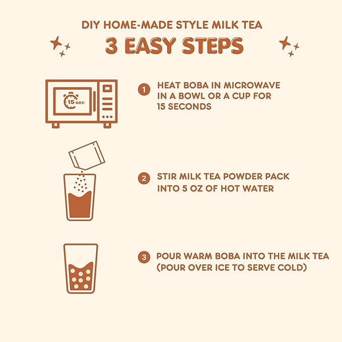 Hello Kitty Instant Boba Milk Tea Variety Kit, Brown Sugar, Taro, Match Flavor, with Taiwan Tapioca Pearls, Paper Straws Included (12 Servings)