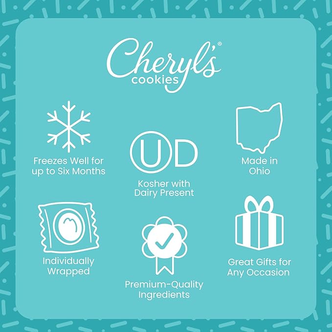 Cheryl's Cookies® Floral Cookie Gift Box Tin w/ 10 Buttercream-Frosted Flower Sugar Cookies, Fruit Flavored, Individually Wrapped, Gourmet, Handmade, Perfect for Any Occasion, Family & Friends