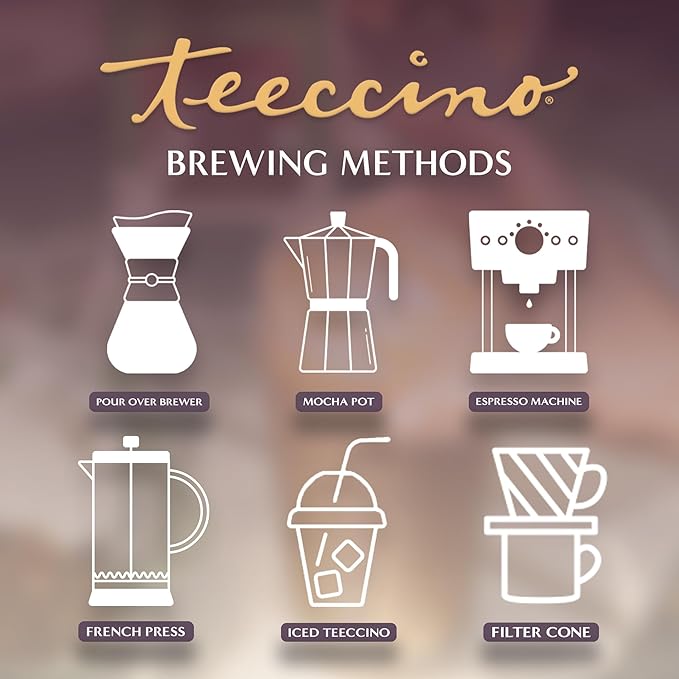 Teeccino Maple Pecan Chicory Coffee Alternative - Ground Herbal Coffee That’s Prebiotic, Caffeine Free & Acid Free, Medium Roast, 11 Ounce