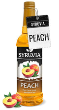 Syruvia Peach Syrup for Drinks 25.4 Ounces Peach Flavoring Syrup - Kosher, Gluten-Free, Ideal for Elevating Your Beverage Adventures